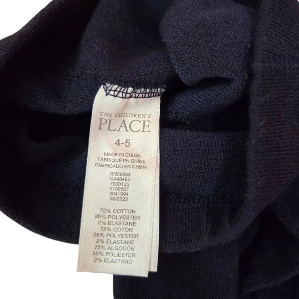 NWOT The Children's Place Girls 2 Pack Cable Knit Tights Size 4 - 5 Navy Blue